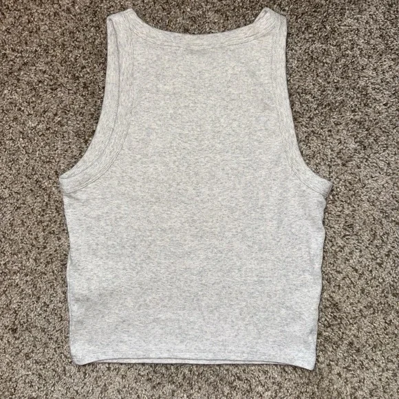 Y2K Women's Hollister Gray Blue Bow Cropped Tank M - Picture 2 of 3